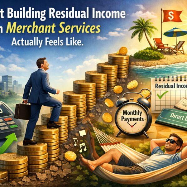 alt="merchant services agent reviewing residual income strategy"